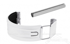 Соединитель желоба для водостока Aквасистем с резиновым уплотнителем 150мм RAL 9003 белый