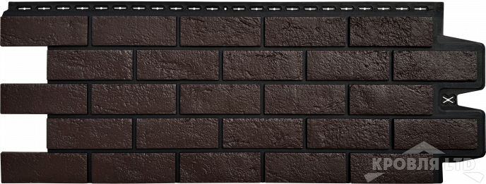 Фасадная панель Grand Line "Состаренный кирпич" Design шоколадный со швом RAL 9005