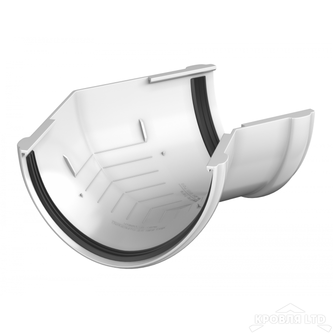 ТН ПВХ D125/82 ММ УГОЛ ЖЕЛОБА 135° БЕЛЫЙ Rall 9003