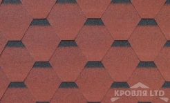 Гибкая черепица Roofshield  серия Family light коллекция Стандарт цвет Красный с оттенением