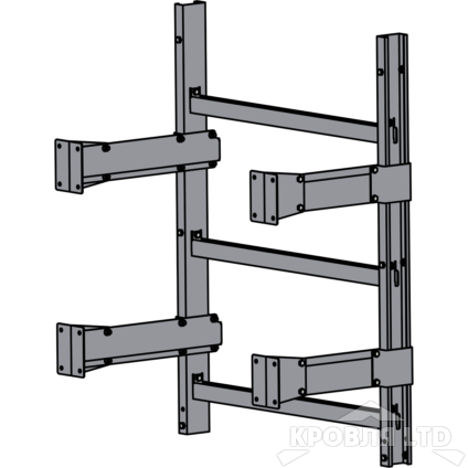 Пожарная лестница Универсальная Rofsystems П1-1, Ступень 800 мм Полиэстер RAL Цвет RAL 7004 Серый, 1,05 м