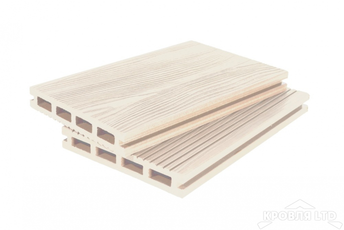Террасная доска GRAND LINE серия 3Д цвет Слоновая кость 22×140x3000