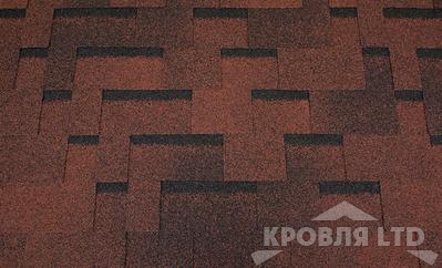 Гибкая черепица Roofshield  серия Family Eco Light коллекция Модерн цвет Красный с оттенением