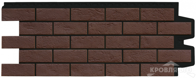 Фасадная панель Grand Line "Состаренный кирпич" Design Plus каштан с черным швом