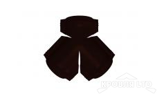 Тройник Y для конька полукруглого R110, Полиэстер RR 32 темно-коричневый,толщина 0,45