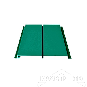 Софит  двойной металлический без перфорации, Полиэстер RAL 6005 зеленый мох, толщина 0,45