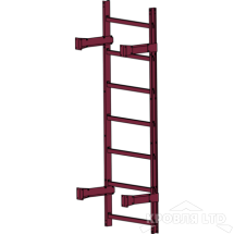 Пожарная лестница Универсальная Rofsystems П1-1, Ступень 800 мм Полиэстер RAL 3005 Спелая вишня, 2,45 м
