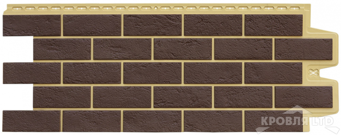 Фасадная панель Grand Line "Состаренный кирпич" Design Plus каштан с песочным швом