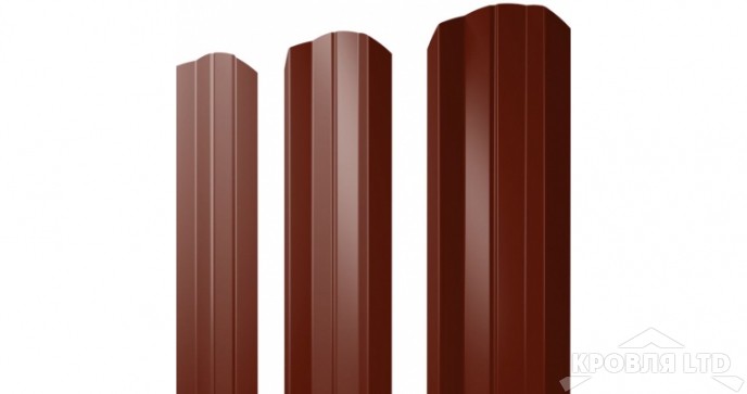 Штакетник М-образный А фигурный 0,5 Satin RAL 3005 красное вино