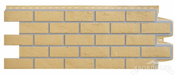 Фасадная панель Grand Line "Клинкерный кирпич"  Design песочный со швом RAL 7006