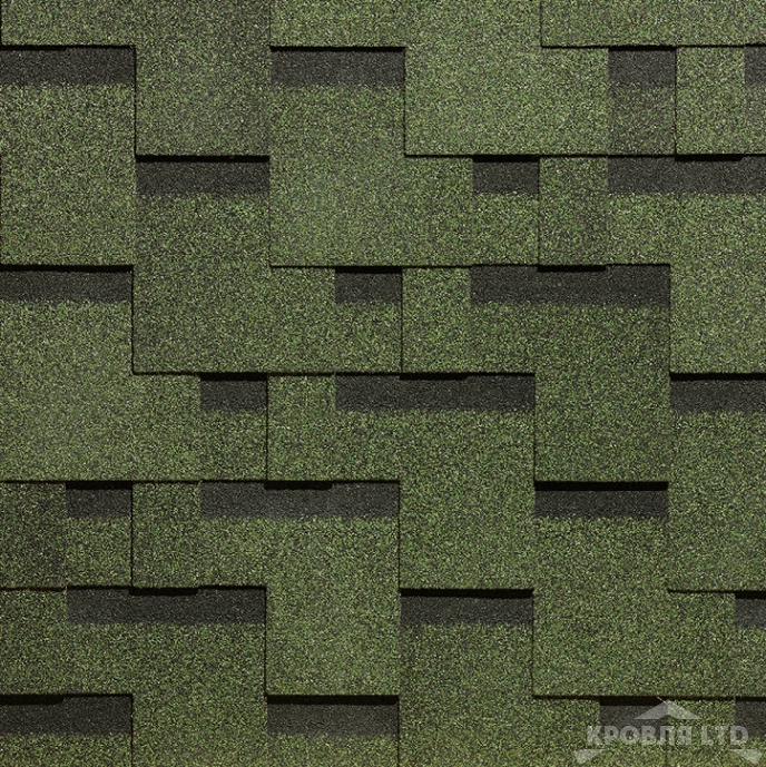 Гибкая черепица Дёке серия STANDARD коллекция Тетрис цвет Зеленый