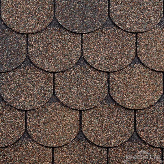 Гибкая черепица Ruflex  серия Премиум коллекция Ornami Premium цвет Медный отлив
