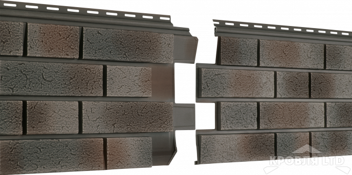 Фасадная панель Ю-ПЛАСТ Стоун Хаус S-Lock Клинкер Нордик Пепел