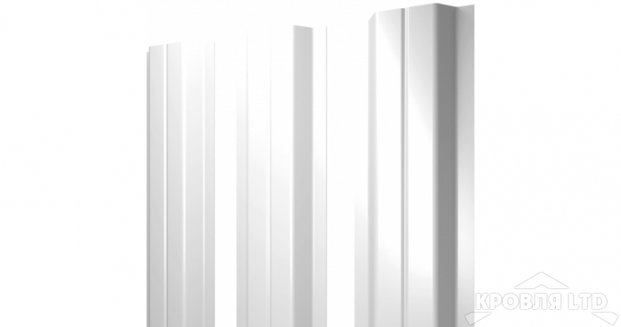 Штакетник П-образный А 0,5 Satin RAL 9003 сигнальный белый