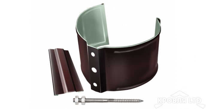 Кронштейн трубы на кирпич Oптима 90мм RAL 8017 шоколад